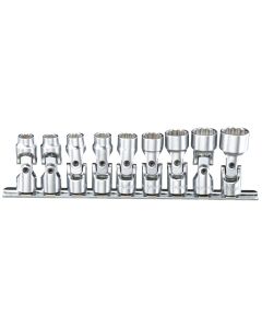 Genius Tools 9 Piece 1/4" Dr. Metric Universal Hand Socket Set (12-Point) - US-209M