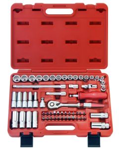AC Tools 59Pc 3/8" Dr. Metric Deep Socket Set, 100T Aluminum Handle - AC-359X