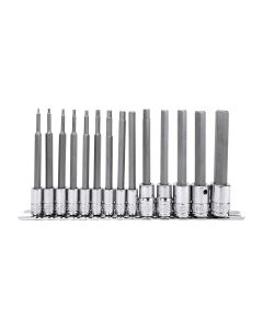Genius Tools 12 Piece 1/4" & 3/8" Dr. SAE Long Hex Bit Socket Set - BS-2314HL