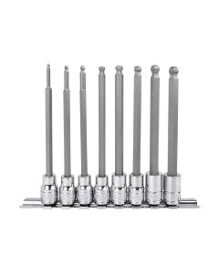 Genius Tools 8 Piece 3/8" Dr. Metric Wobble Hex Bit Socket Set - BS-308WHL
