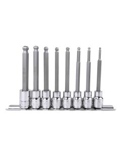 Genius Tools 8 Piece 3/8" Dr. SAE Wobble Hex Bit Socket Set - BS-308WSL