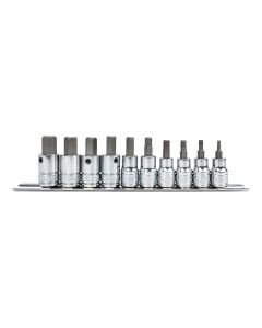 Genius Tools 10 Piece 3/8" Dr. Metric Hex Bit Socket Set - BS-310HM