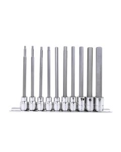 Genius Tools 10 Piece 3/8" Dr. SAE Hex Bit Socket Set - BS-310HSL