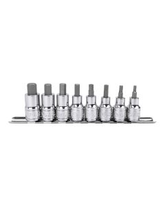 Genius Tools 8 Piece 1/2" Dr. Metric Hex Bit Socket Set - BS-408H