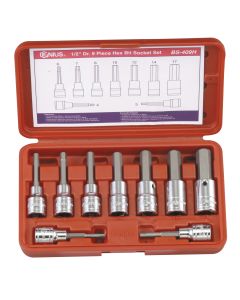 Genius Tools 9 Piece 1/2" Dr. Metric Hex Bit Socket Set - BS-409H