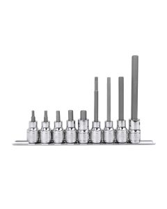 Genius Tools 9 Piece 1/2" Dr. Metric Hex Bit Socket Set - BS-409L