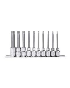 Genius Tools 10 Piece 1/2" Dr. Tamperproof Star Bit Socket Set BS-410TA