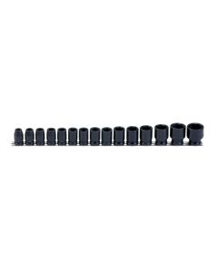 CM Tools 15Pc 1/2" Dr. CrMo Metric Impact Socket Set 10-30mm CM-415M