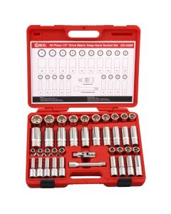 Genius Tools 40 Piece 1/2" Dr. Metric Hand Socket Set - DS-440M
