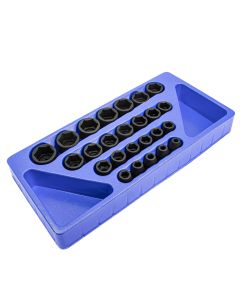 Genius Tools 25pc 1/2" Dr. Metric Impact Socket Set, Chrome Vanadium, TF-425M