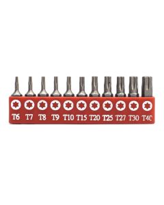Genius Tools 11pc Star Bit Set, HSS, Socket Holder, SB-711TP