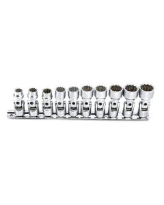 Genius Tools 10pc 3/8" Dr. Metric Socket Set, Chrome Vanadium, US-310M