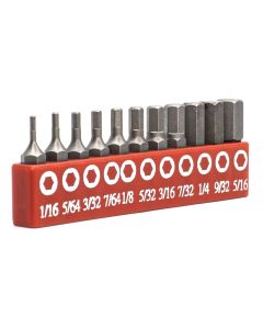 Genius Tools 11pc SAE Hex Bit Set, HSS, Socket Holder, SB-311SH