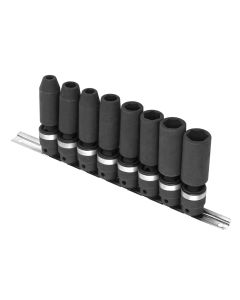 Genius Tools 8 Piece 3/8" Dr. SAE Deep Swivel Impact Socket Set - TG-308SD
