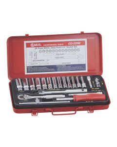 Genius Tools 20 Piece 1/4" Dr. Metric Deep Hand Socket Set - GD-220M