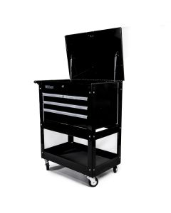 Genius Tools 31" Roll Cart, 4 Drawers, Black, Pro Grade - TS-764B