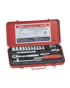Genius Tools 19 Piece 1/4" Dr. Metric Hand Socket Set - GS-219M
