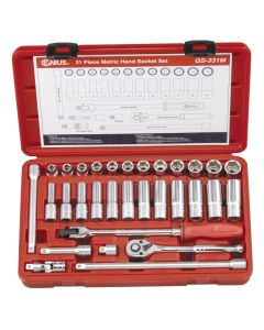 Genius Tools 31 Piece 3/8" Dr. Metric Hand Socket Set - GS-331M