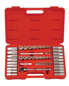 Genius Tools 47 Piece 3/8" Dr. Metric & SAE Deep Hand Socket Set - GS-347MS
