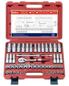 GS Tools 47Pc 3/8" Dr. Socket Set, 100T Aluminum Handle - GS-347MSX