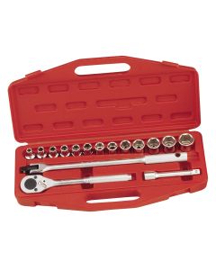 Genius Tools 16 Piece 1/2" Dr. Metric Hand Socket Set - GS-416M