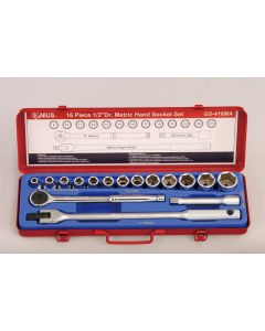 Genius Tools 16 Piece 1/2" Dr. Metric Hand Socket Set - GS-416MA