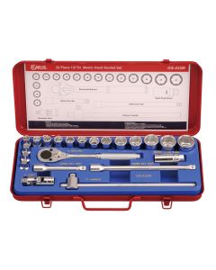 Genius Tools 22 Piece 1/2" Dr. Metric Hand Socket Set - GS-422M