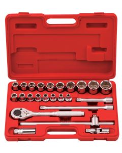 Genius Tools 24 Piece 1/2" Dr. Metric Hand Socket Set - GS-424M