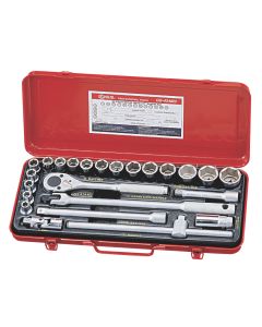 Genius Tools 24 Piece 1/2" Dr. Metric Hand Socket Set - GS-424M3