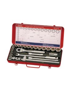 Genius Tools 27 Piece 1/2" Dr. SAE Hand Socket Set - GS-427S