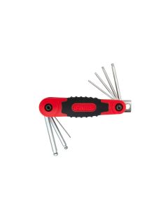 Genius Tools 7pc Metric Folding Hex Key Set, HSS, ANSI, HK-007GMB