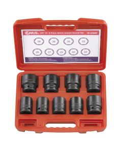 Genius Tools 9 Piece 3/4" Dr. Metric Impact Socket Set (CR-Mo) - IS-609M