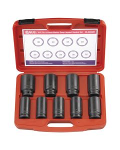 Genius Tools 9 Piece 3/4" Dr. Metric Deep Impact Socket Set (CR-Mo) - IS-609MD