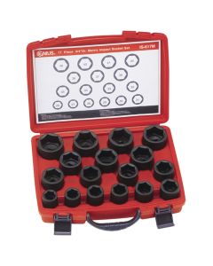 Genius Tools 17 Piece 3/4" Dr. Metric Impact Socket Set (CR-Mo) - IS-617M