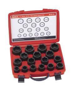Genius Tools 17 Piece 3/4" Dr. SAE Impact Socket Set (CR-Mo) - IS-617S