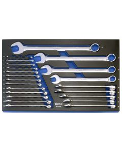 MV Tools 22Pc Metric Wrench Set, Steel, EVA Tray - MV-022M