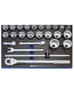 MV Tools 25Pc 3/4" Dr. Metric Tool Set - Eva Tray - MV-025M