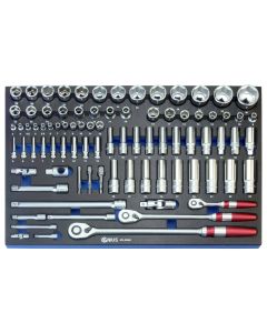 MV Tools 86Pc Metric Tool Set, 1/4, 3/8, 1/2" Dr, EVA Tray - MV-086M