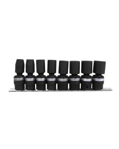 Genius Tools 8 Piece 1/2" Dr. SAE Semi-Deep Swivel Impact Socket Set - TG-408SA