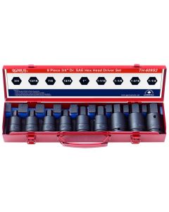 TH Tools 9Pc SAE Hex Impact Bit Socket Set 3/4" Dr Durable TH-609S2