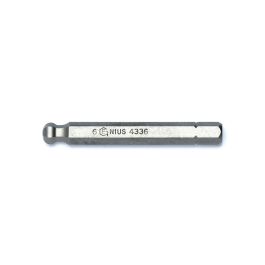 Genius Tools Hex Screwdriver Bit 6mm Size 1/4 Inch Hex Shank 56mm Length Durable Steel Drive - 4336
