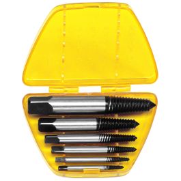 Genius Tools Screw Extractor Set 6 Piece High-Strength Steel Reverse Thread Easy-Out Design - AT-EX6