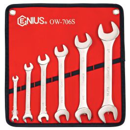 Genius Tools 6pc SAE Open End Wrench Set, Cr-V Steel, OW-706S