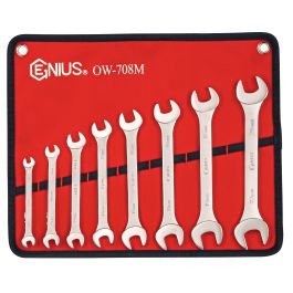 Genius Tools 8pc Metric Open End Wrench Set, Cr-V Steel, OW-708M