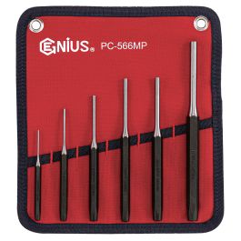 Genius Tools 6pc Metric Pin Punch Set, Cr-Mo Steel, PC-566MP