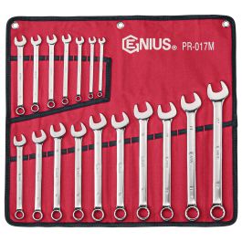 Genius Tools 17 Piece Metric Combination Wrench Set (Mirror Finish) - PR-017M