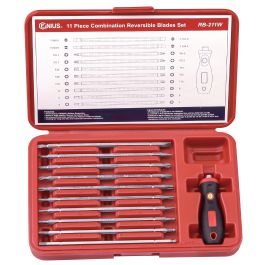 Genius Tools 11pc Reversible Blade Set, HSS, Pro Grade - RB-211W