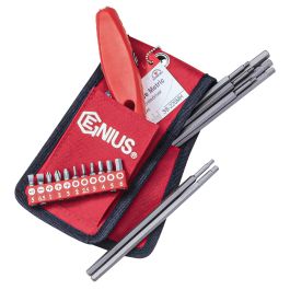 Genius Tools 20pc Metric Hex Bit Set, HSS, Pouch, SB-220MH