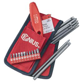 Genius Tools 21pc Slotted & Phillips Bit Set, HSS, Pouch - SB-221SP