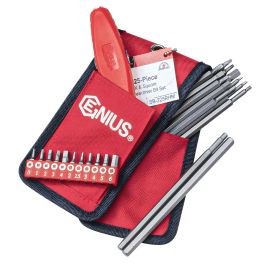 Genius Tools 25pc Metric Hex & Square Bit Set, HSS, SB-225RHM